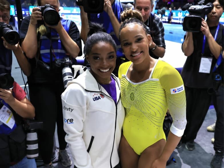 Simone Biles e Rebeca Andrade