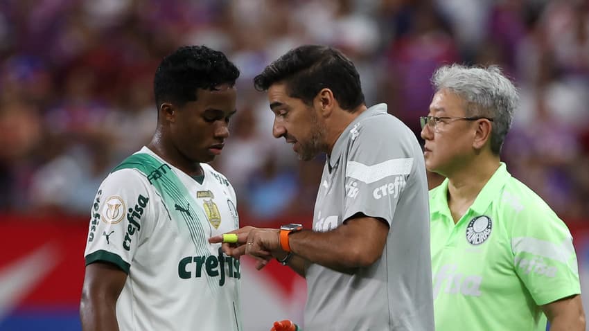 Abel Ferreira e Endrick - Fortaleza x Palmeiras