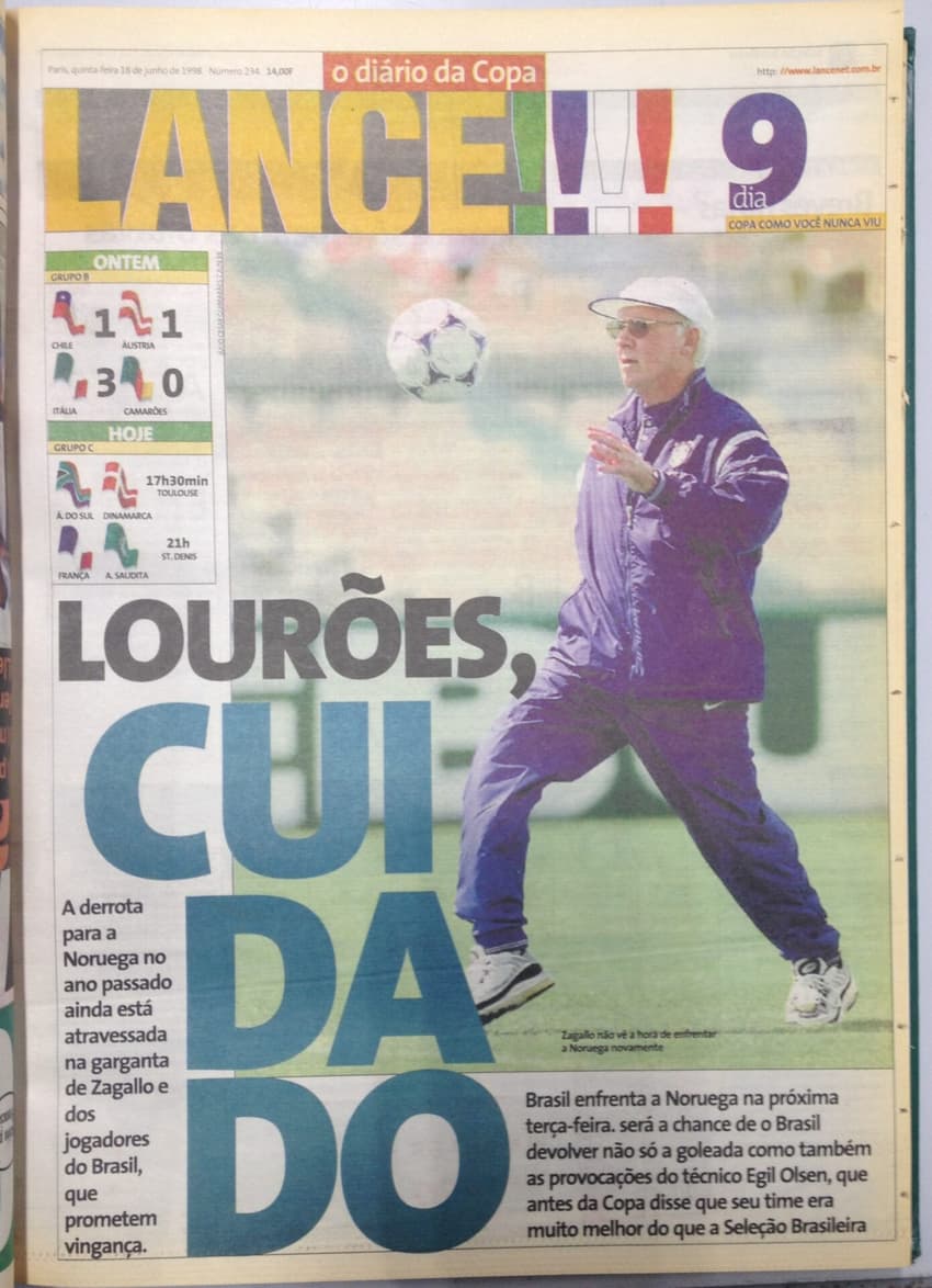 Capa Lance! - Zagallo 1998