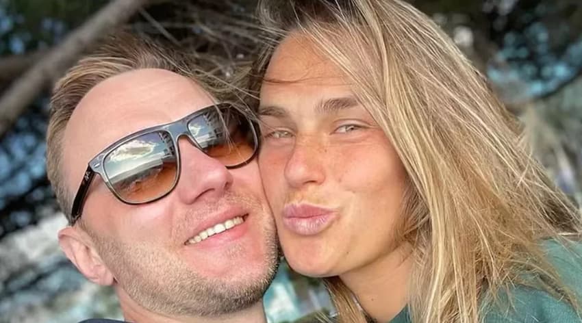 Aryna Sabalenka com Koltsov, seu namorado