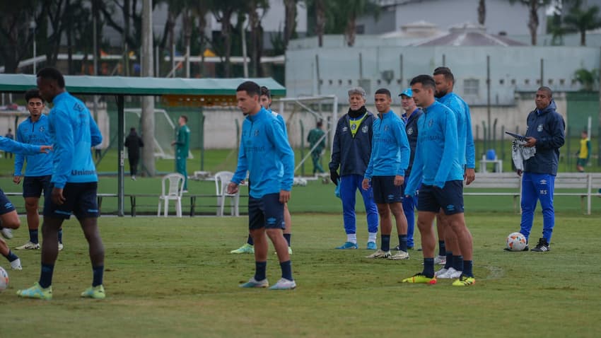 Treino do Grêmio antes do jogo contra o The Strongest