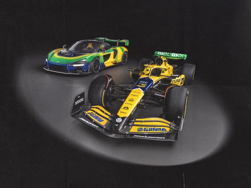 Carros da McLaren em homenagem a Ayrton Senna