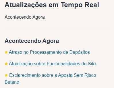 Captura de tela com página que avisa sobre a Betano fora do ar e de outros problemas.