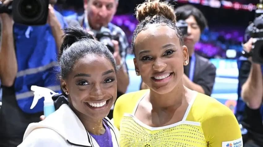 Simone Biles e Rebeca Andrade