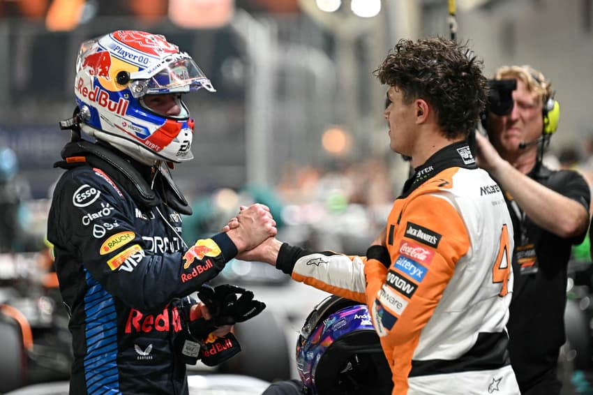 Max Verstappen e Lando Norris no GP de Singapura da Fórmula 1