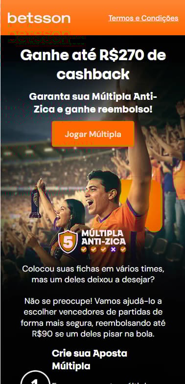 Promoção de múltiplas turbinadas da Betsson com aumento de até 70% nas odds