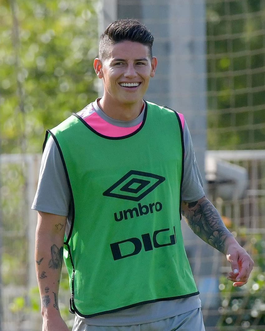 James Rodríguez, em treino do Rayo Vallecano-ESP (Foto: Divulgação / Rayo Vallecano)