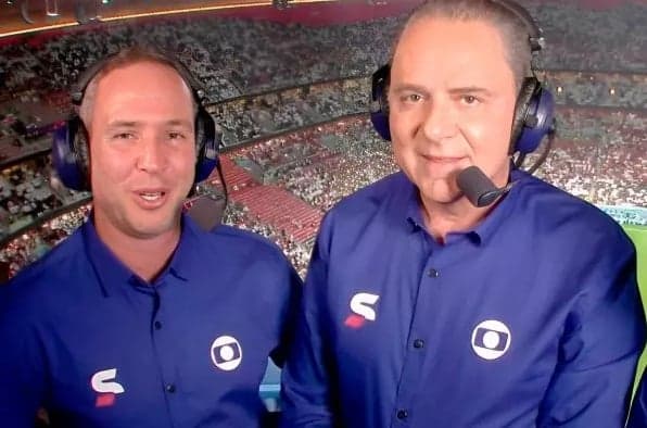 Luis Roberto e Caio Ribeiro estarão na transmissão de Flamengo x Palmeiras (Foto: Reprodução)