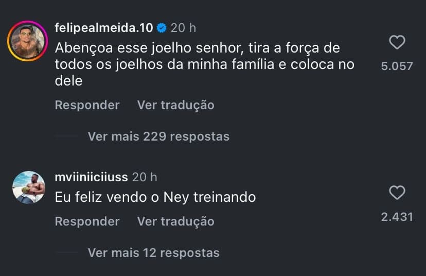 Torcedores reagem ao vídeo de Neymar pelo Al Hilal (Foto: Reprodução/Instagram)