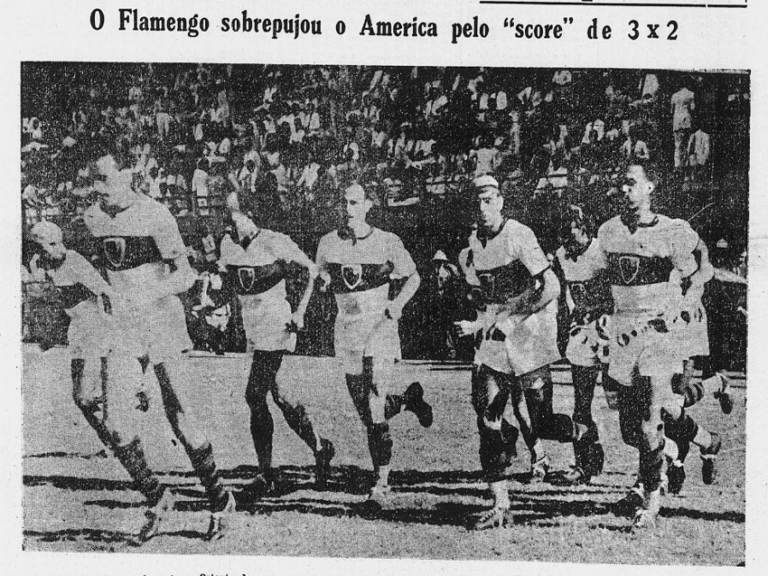 Estreia do uniforme branco do Flamengo proposto pelo húngaro Izidor Kurschner (Foto: Reprodução/ Acervo Flamengo)