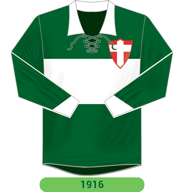 Uniforme do Palmeiras de 1916 contava com a Cruz de Savoia (Foto: Reprodução/ Palmeiras)