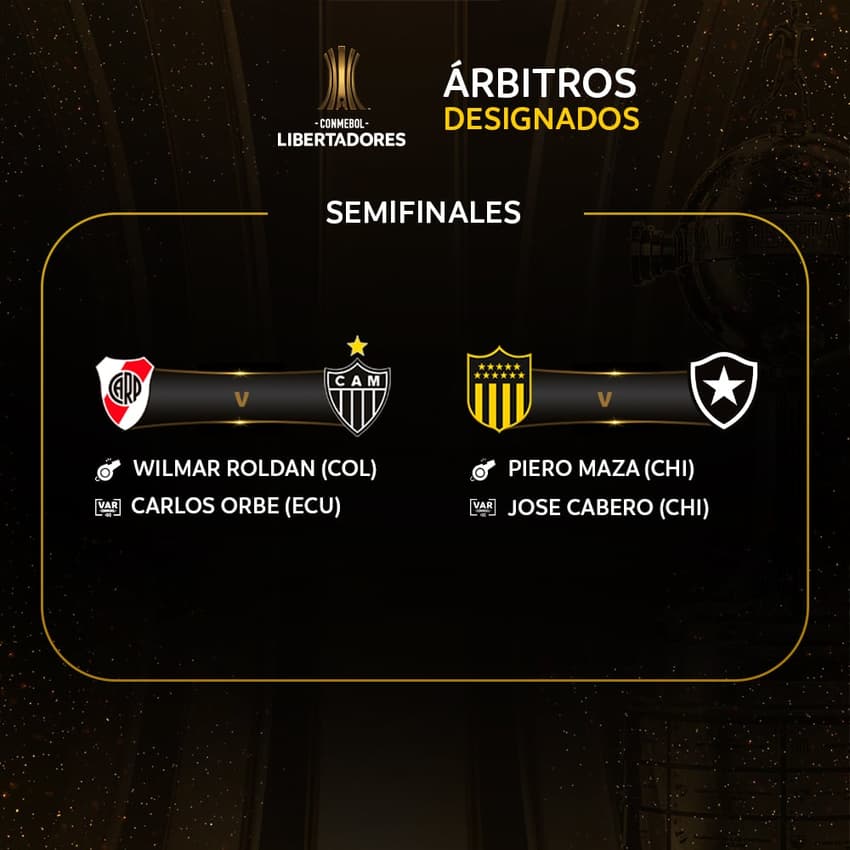 ARBITROS da semifinal da Libertadores