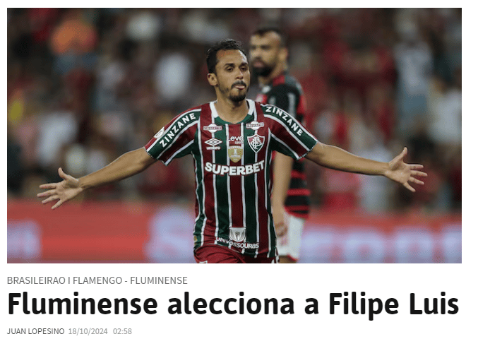 Flamengo x Fluminense vira manchete em jornal espanhol