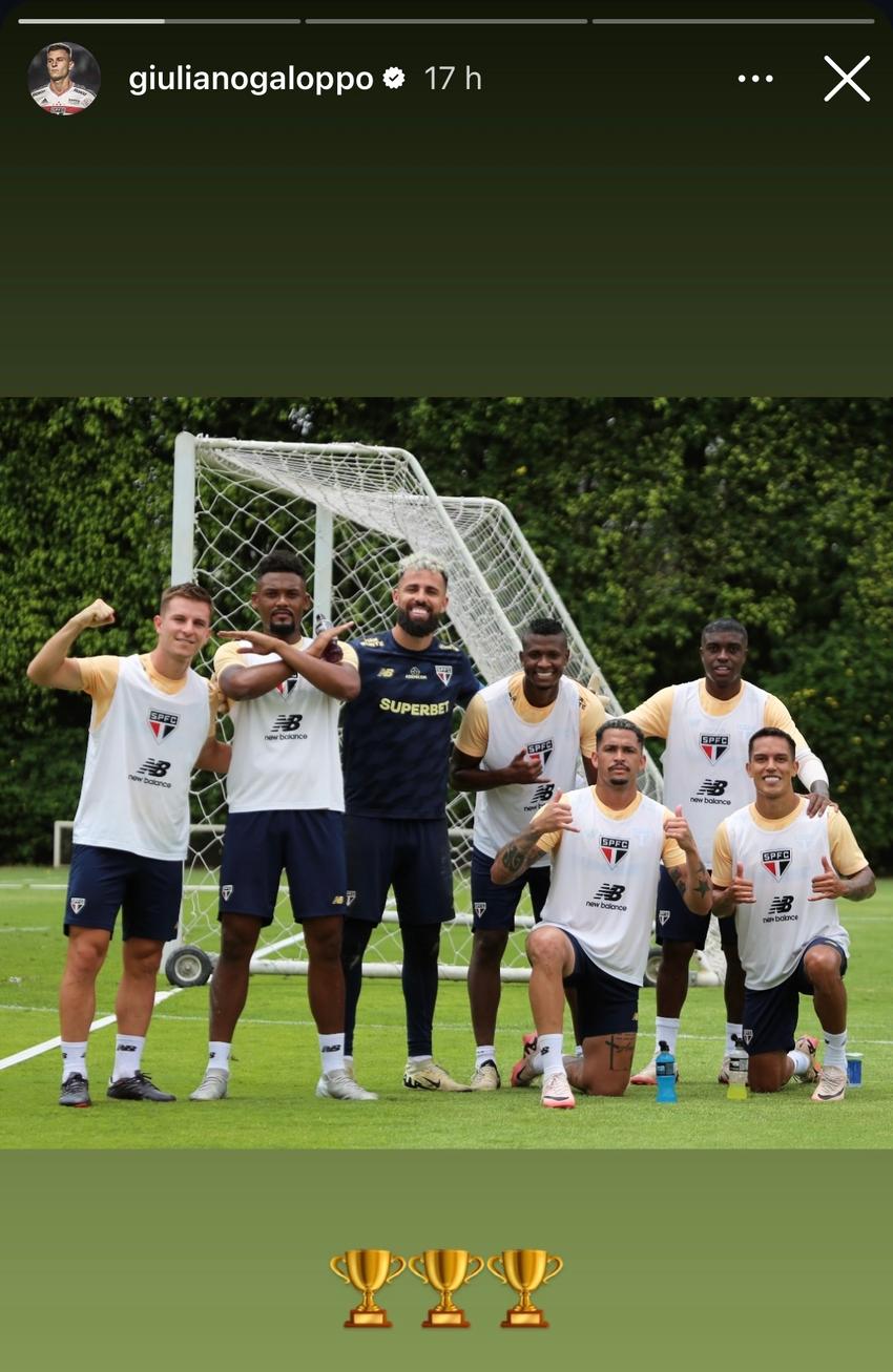 Galoppo publica foto com jogadores do São Paulo