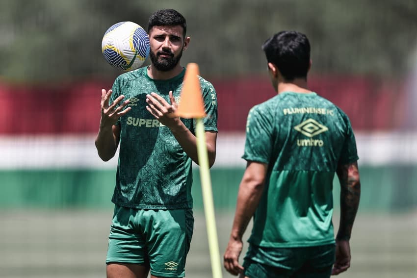 Ignácio no último treino do Fluminense antes do clássico contra o Flamengo