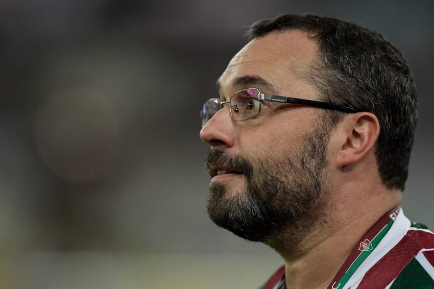 Presidente do Fluminense, Mário Bittencourt durante jogo contra o Flamengo, pelo Carioca