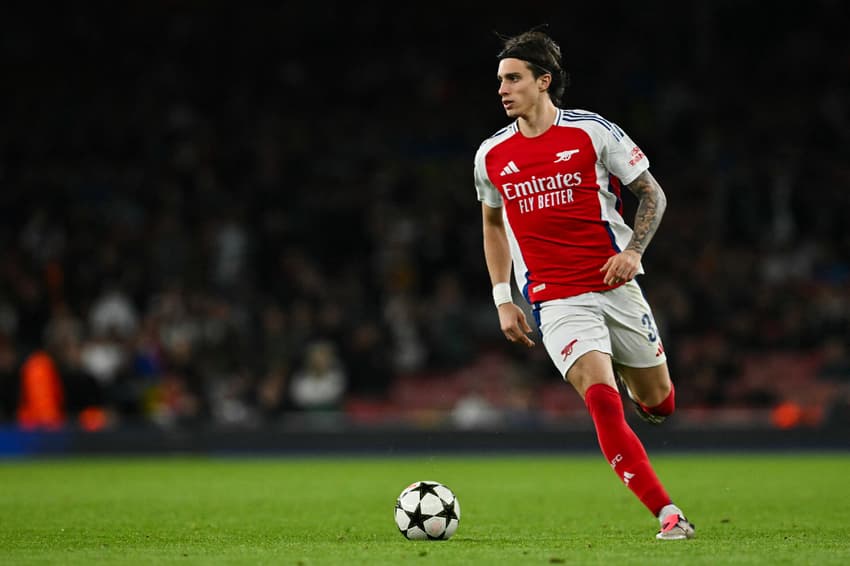 Riccardo Calafiori em Arsenal x Shakhtar Donetsk pela Champions League