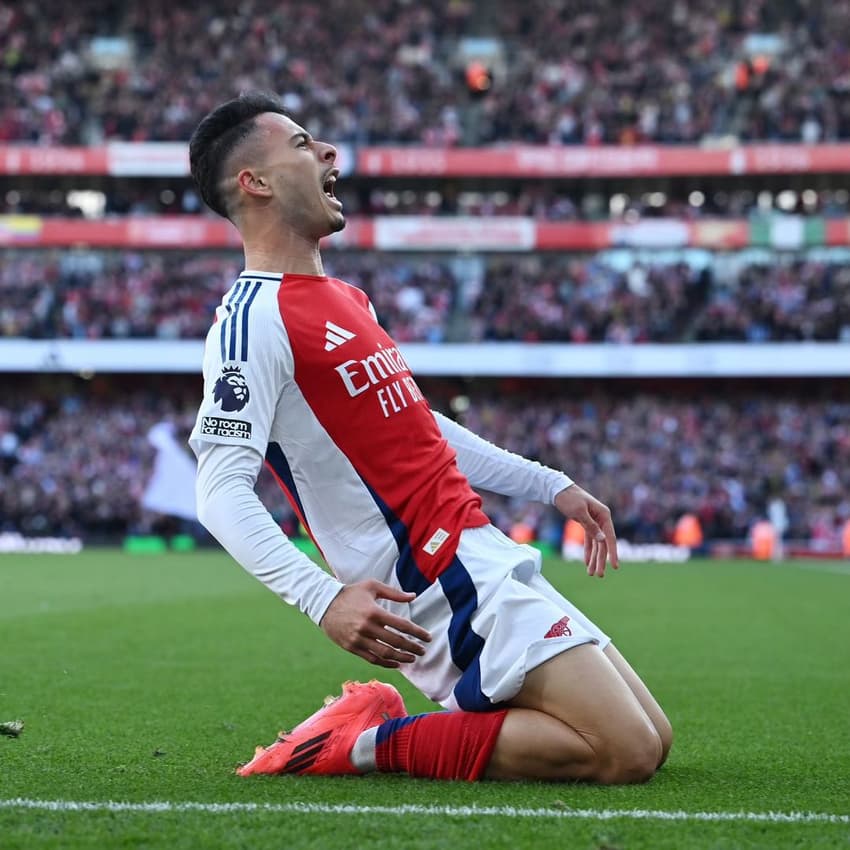 Gabriel Martinelli celebra gol pelo Arsenal (Foto: Reprodução)