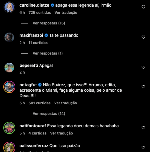 comentários post Suárez