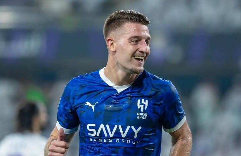 Milinkovic-Savic, autor de um dos gols na vitória do Al-Hilal (Foto: Reprodução/Al-Hilal)