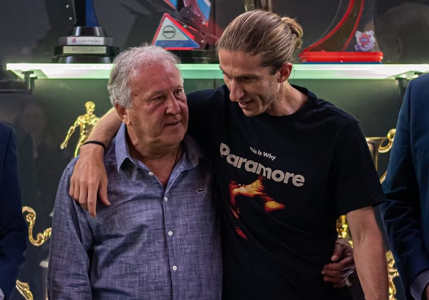 Zico e Filipe Luís, ídolos do Flamengo (Foto: Paula Reis / Flamengo)
