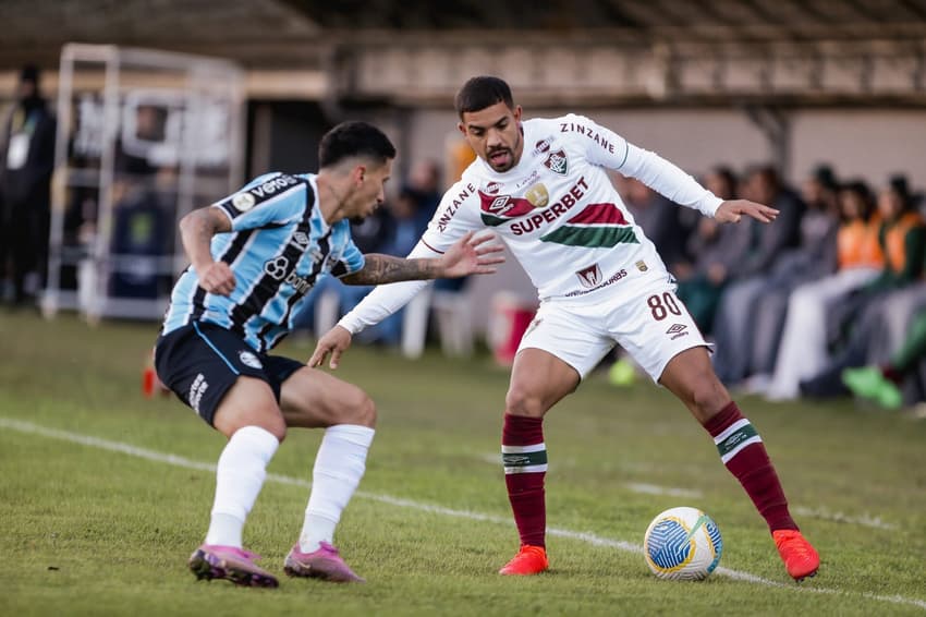 Terans em seu último jogo pelo Fluminense diante do Grêmio, no dia 30 de junho