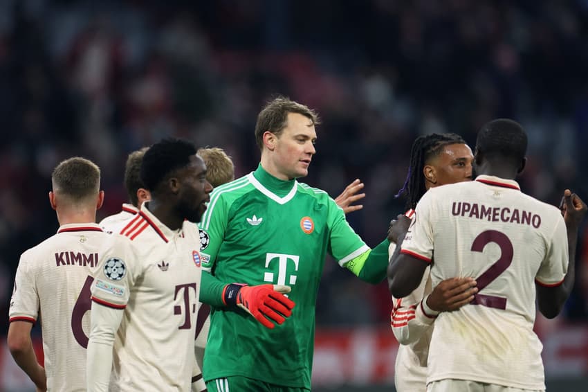 Time do Bayern comemora vitória contra o PSG na Champions League (Foto: Franck Fife/AFP)