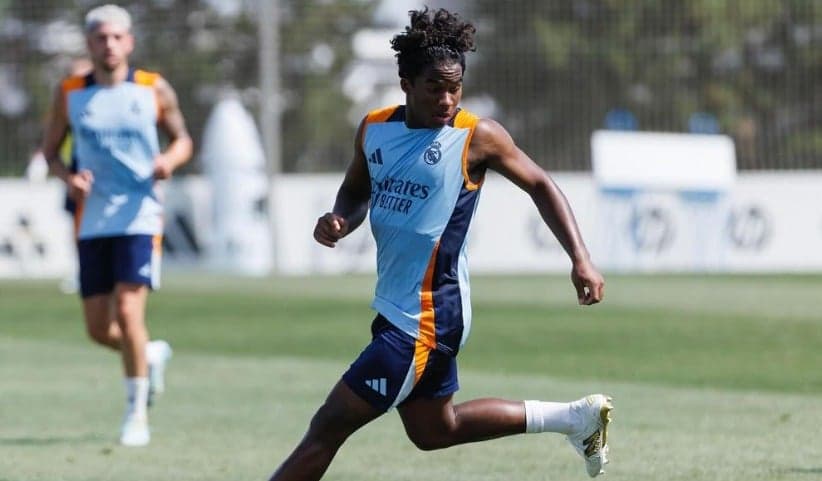 Endrick em treinamento pelo Real Madrid (Foto: Reprodução/Instagram)