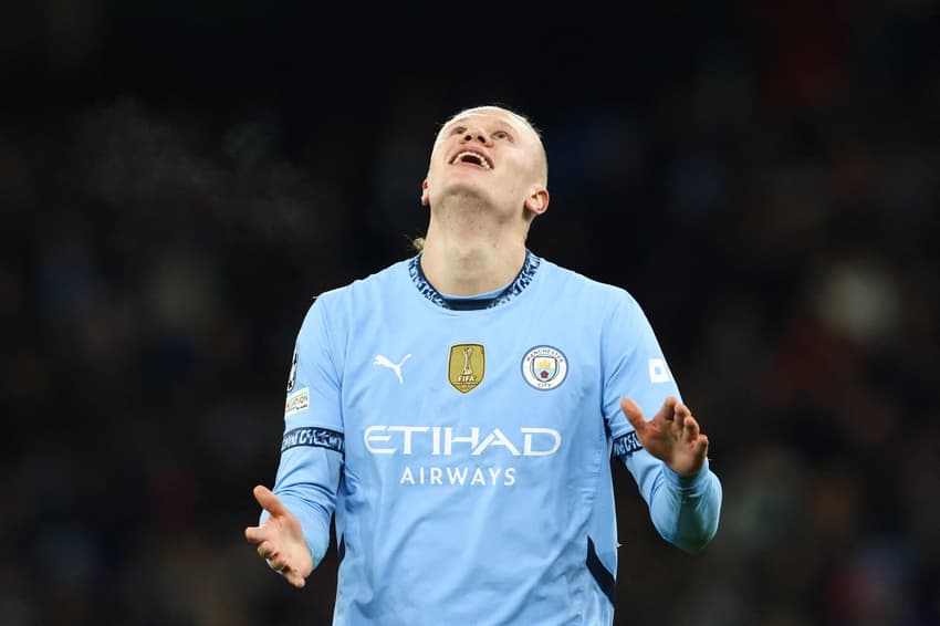 Haaland lamenta empate sofrido pelo City na Champions League (Foto: Darren Staples/AFP)