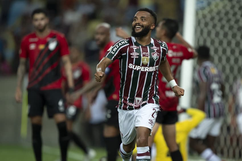 Samuel Xavier celebra gol contra o Athletico-PR, no Maracanã, em partida válida pelo Brasileirão de 2024 (Foto: Jorge Rodrigues/GazetaPress)
