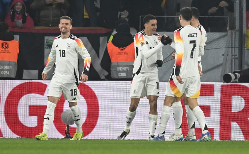 Musiala, Wirtz e Havertz marcaram gols no duelo entre Alemanha e Bósnia, pela Liga das Nações (Foto: THOMAS KIENZLE / AFP)