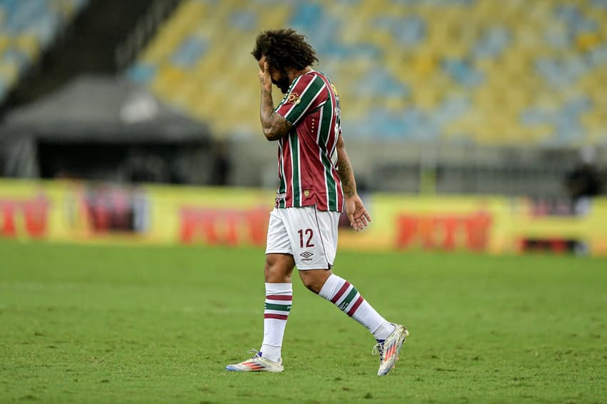 Marcelo lamenta lesão muscular no duelo entre Fluminense e Juventude, pela Copa do Brasil