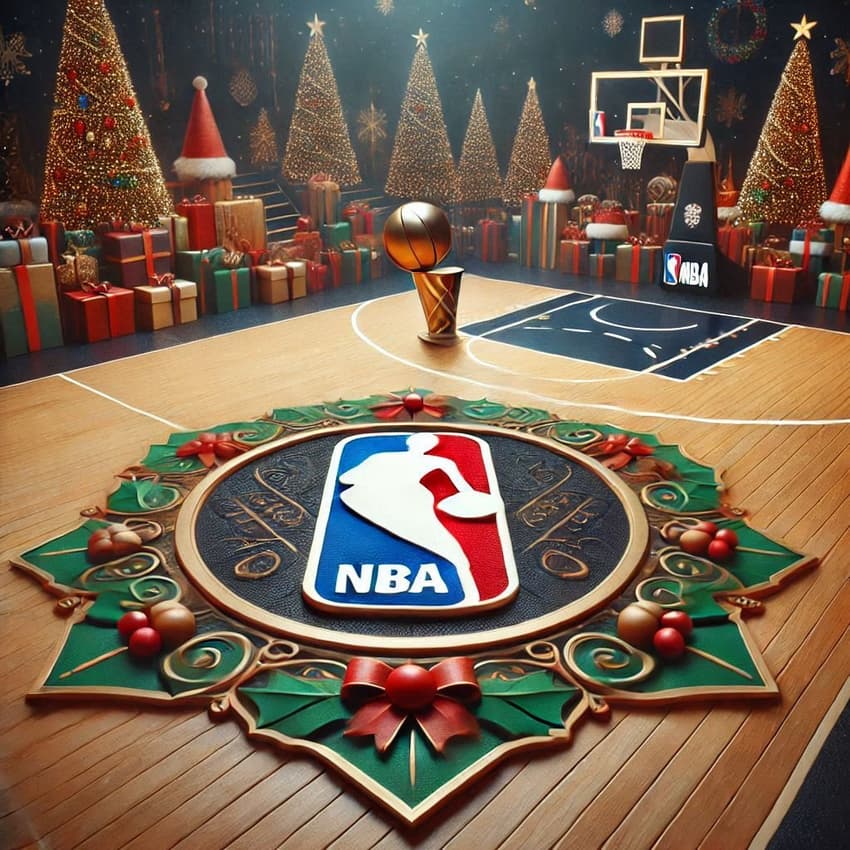 NBA-logo-on-a-basketball-court-with-a-Christmas-theme-1