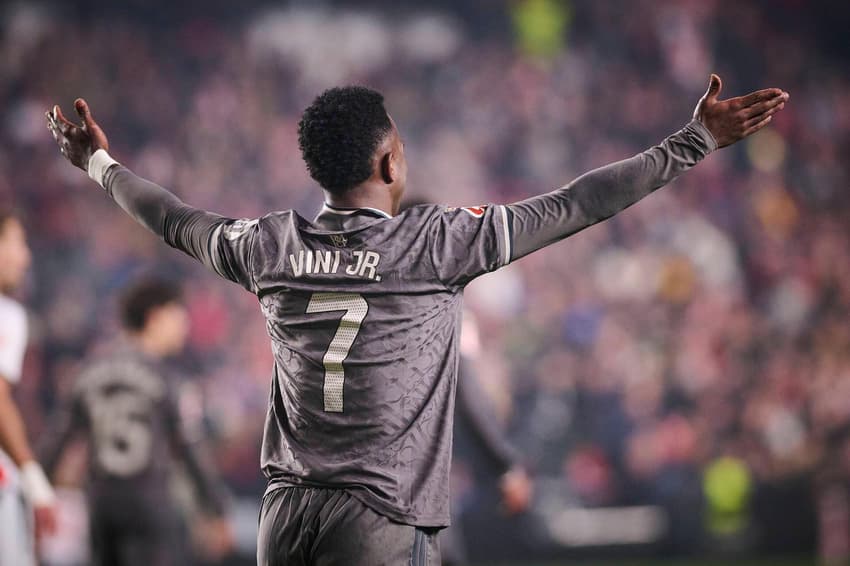 Spanish La Liga EA Sports soccer match Rayo Vallecano vs Real Madrid at Vallecas Stadium in Madrid, Spain. 14th Dec, 2024. Vinicius Jr (Photo by Cordon Press/Sipa USA) Credit: Sipa US/Alamy Live News