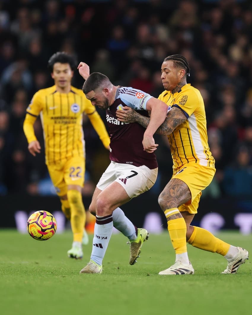 Aston Villa e Brighton terminaram empatados por 2 x 2 pela 19ª rodada da Preamier League