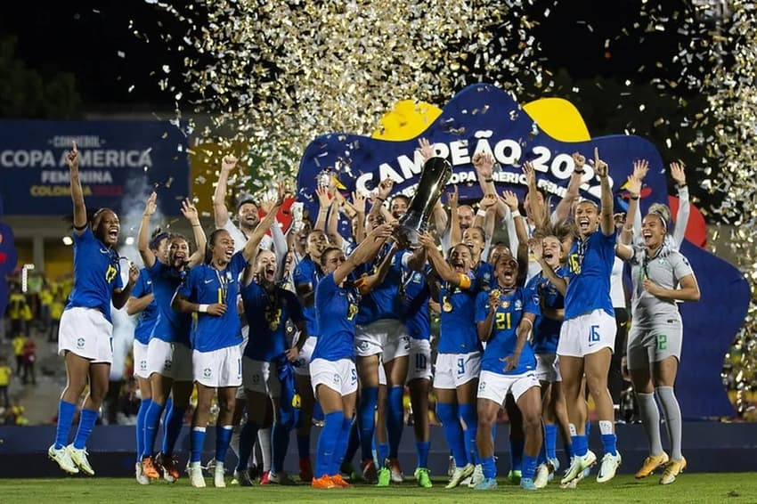 Seleção Brasileira bateu a Colômbia e se sagrou campeã da Copa América Feminina (Foto: Thais Magalhães/CBF)