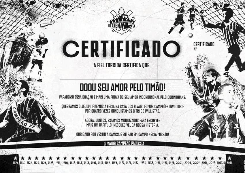 Corinthians certificado gaviões da fiel 