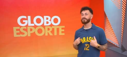 Fred Bruno em sua estreia no Globo Esporte