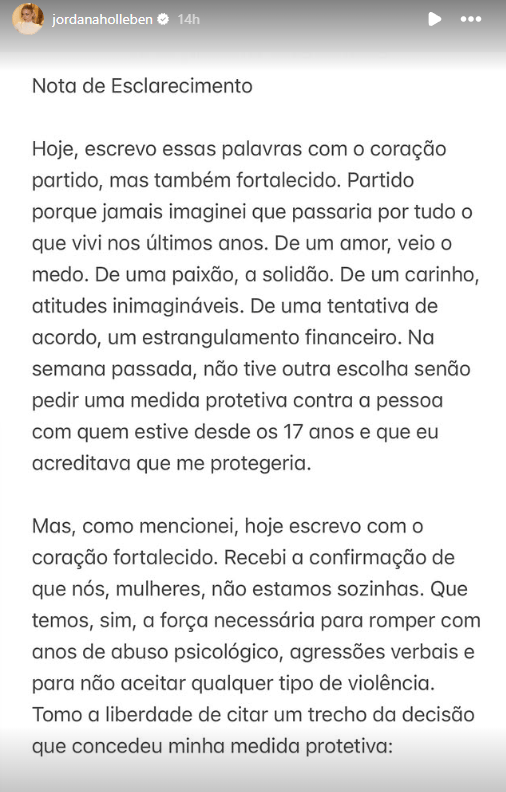 Desabafo de ex-mulher de Allan