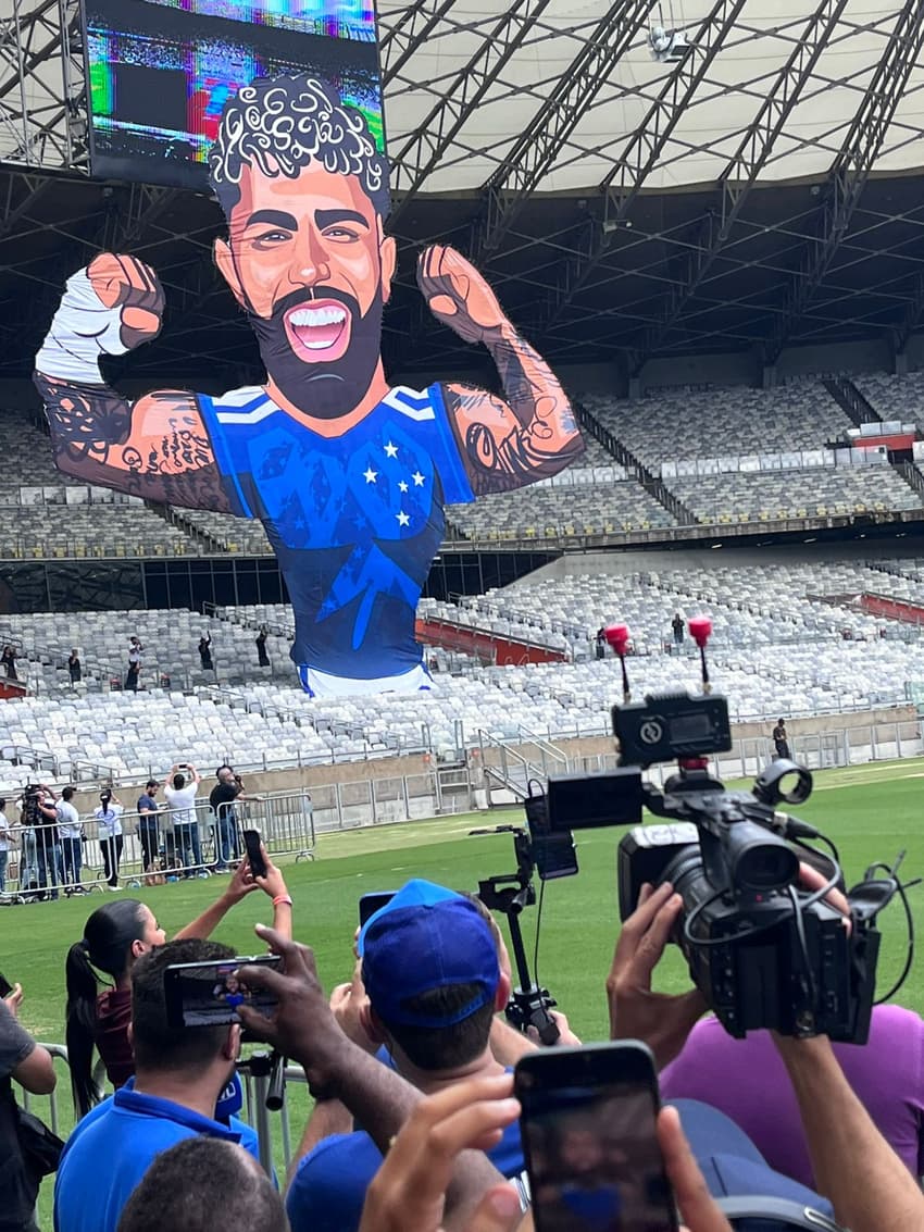 Mosaico 3D de Gabigol no Mineirão (foto: Eduardo César da Silva)