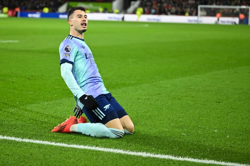 Martinelli celebra seu 5º gol marcado pelo Arsenal na atual edição da Premier League