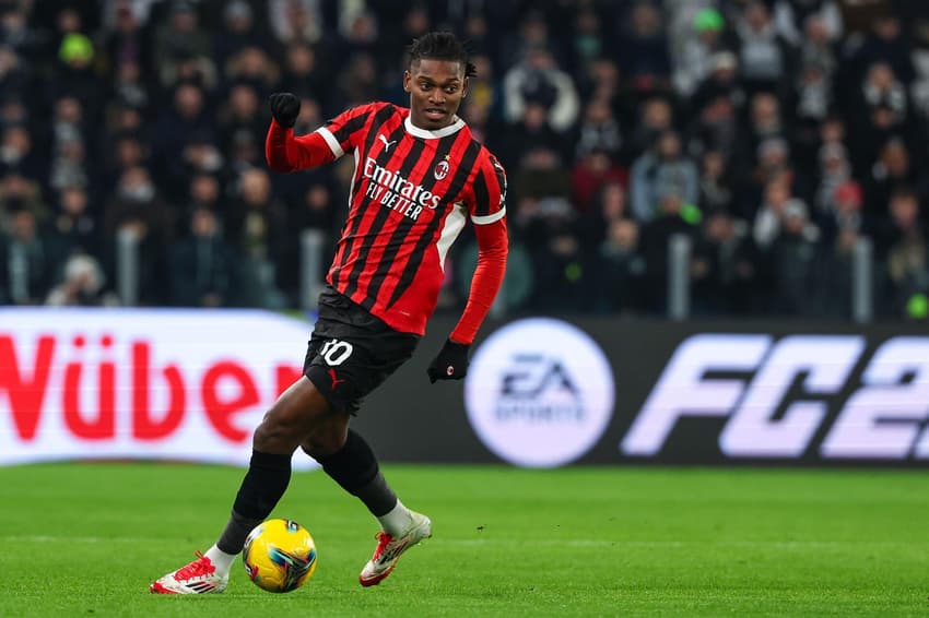 Turin, Italy. 18th Jan, 2025. Rafael Leao of AC Milan seen in action during Serie A 2024/25 football match between Juventus FC and AC Milan at Allianz Stadium. Final score; Juventus 2:0 Milan (Photo by Fabrizio Carabelli/SOPA Images/Sipa USA) Credit: Sipa