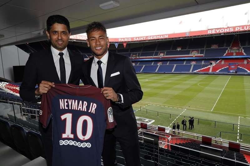 Neymar foi anunciado pelo PSG em 2017 por 222 milhões de euros