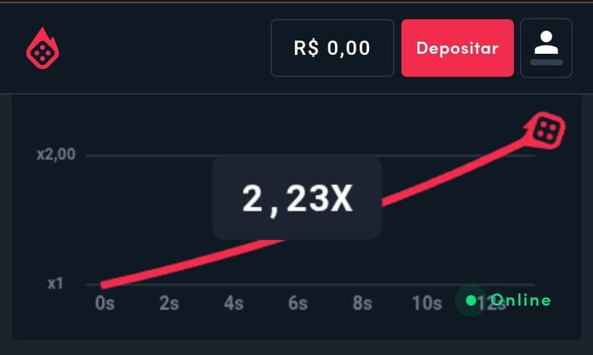 Captura de tela do jogo de cassino Crash, da Blaze