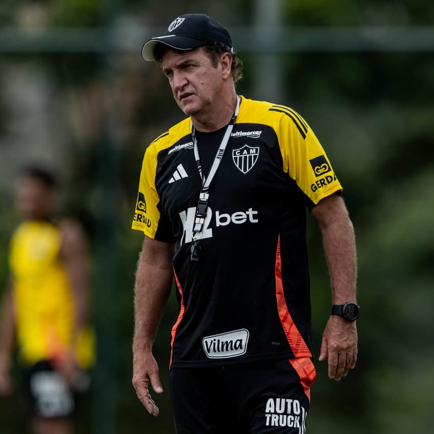 Cuca, durante treino do Atlético-MG