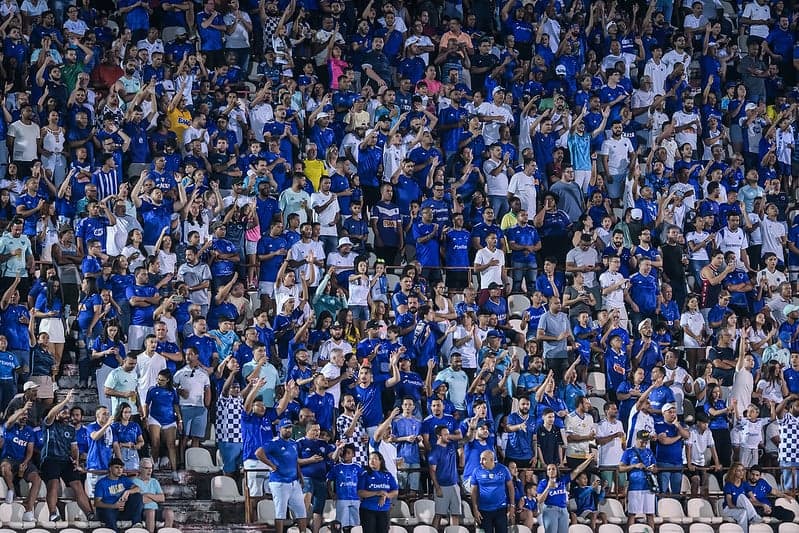 Torcida do Cruzeiro na Arena do Jacaré, em Sete Lagoas (Foto: Gustavo Aleixo/Cruzeiro)