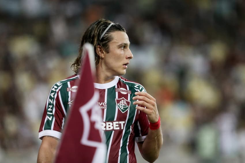 Canobbio em ação pelo Fluminense contra o Bangu, pelo Campeonato Carioca