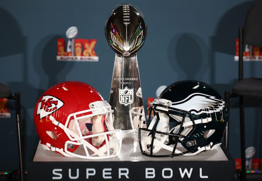 Kansas City Chiefs e Philadelphia Eagles vão decidir o Super Bowl LIX, da NFL (Foto: Chris Graythen/AFP)