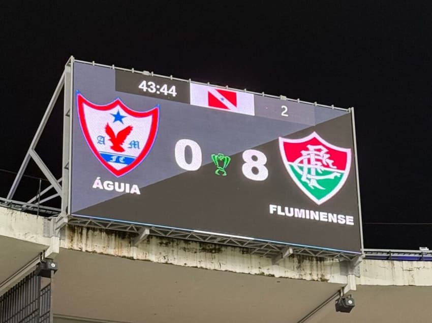 Placar da histórica goleada do Fluminense sobre o Águia de Marabá, pela Copa do Brasil