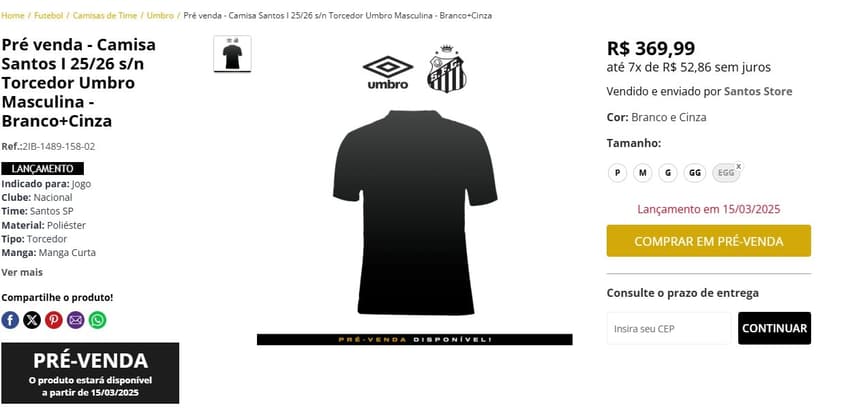 Print camisa santos venda netshoes